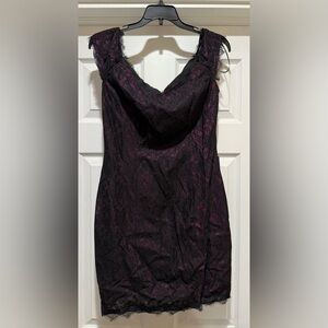 Guess Black and Purple Lace Dress